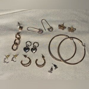 25 pcs Elegant Gold-Tone Rings Set+ Necklace+ Double Hoop Nose Ring